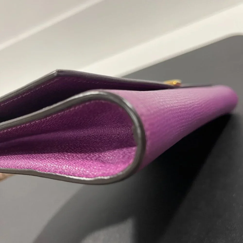 Saint Laurent Textured Calfskin Classic Y Ligne Clutch Purple (JB1424)